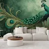 Vlies fototapete Pfau Tiere Vögel 100x70 cm Feeby Grün Produktbild-Vorschau 2