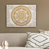 MuchoWow® - Leinwandbilder - Mandala - Blumen - Gold - Weiß Produktbild-Vorschau 5