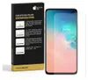 A product shot of a phone screen protector packaging and the phone with the protector applied. Produktbild-Vorschau