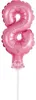 Décoration de gâteau Mini ballon en plastique rose chiffre Voir les images du produit 3