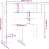 vidaXL Kopfteil mit Ablagen Grau Sonoma 140x18,5x104,5 cm - Produktbild-Vorschau 7