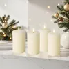 Echtwachs Stumpenkerze 10 x 6 cm geriffelt 4er Set - creme Produktbild-Vorschau 6