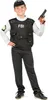 A young boy dressed in an FBI costume, holding a toy gun. Produktbild-Vorschau