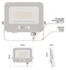 LED reflektor GLARO 20W, bílý, IP65, 2000 lm, neutrální bílá Náhled obrázku produktu