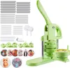 A button making machine and its accessories are displayed against a white background. Anteprima dell’immagine prodotto