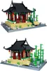 A model of a traditional Chinese pavilion with bamboo and a sign. Náhľad obrázku produktu