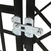 A close-up view of a metal latch mechanism on a black metal gate or enclosure. Náhľad obrázku produktu