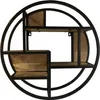 Deco4yourhome Wandregal Jane, Mangoholz und Stahl, Schwarz, Produktbild-Vorschau 1