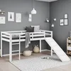 A child's bedroom with a white loft bed with a slide and ladder. Náhľad obrázku produktu