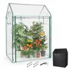 A small greenhouse filled with plants, with accessories shown separately. Podgląd zdjęcia produktu