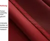 A close-up view of folded bordeaux fabric, likely curtains, with text overlay providing product information. Produktbild-Vorschau