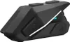 A black motorcycle Bluetooth headset is shown from a side angle against a white background. Náhled obrázku produktu