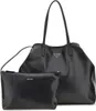 A black Guess shopper bag with a smaller pouch in front of it, presented on a white background. Produktbild-Vorschau