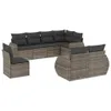 vidaXL 8-tlg. Garten-Sofagarnitur mit Kissen Grau Poly Produktbild-Vorschau 1