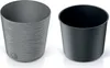 Two planters are shown against a white background. The planter on the left has a textured surface, while the planter on the right is smooth. Náhled obrázku produktu