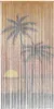 A bamboo beaded curtain with a palm tree print, depicting a sunset scene. Anteprima dell’immagine prodotto