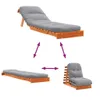 Futon Schlafsofa mit Matratze Braun 60x206x11 Massivholz Produktbild-Vorschau 7