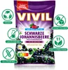 A bag of VIVIL Schwarze Johannisbeere Hustenbonbons (Blackcurrant Cough Drops) without sugar. Produktbild-Vorschau