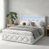 INONEFT Boxspringbett 140x200cm mit LED, Doppelbett mit Produktbild-Vorschau 2
