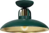A close-up studio shot of a dark green ceiling light with a gold interior. Produktbild-Vorschau