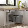 HOMCOM Poubelle cuisine coulissante encastrable 40L avec 3 Voir les images du produit 2