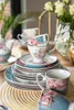 Clayre & Eef Tasse mit Untertasse 200 ml Weiß Blau Produktbild-Vorschau 4