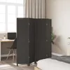 vidaXL 4dílný skládací paraván z černého masivního dřeva Náhled obrázku produktu 3