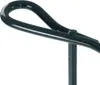 A close-up of a black metal garden fence element with a curved top. Produktbild-Vorschau