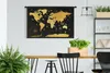 MuchoWow® Wandteppich Wandbehang Weltkarte - Gold - Schwarz Produktbild-Vorschau 2