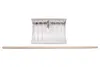 A snow shovel head and a wooden handle are laid out separately on a white background. Produktbild-Vorschau