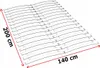 A line drawing of a slatted bed base with dimensions indicated. Produktbild-Vorschau