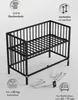 Beistellbett 60x120 cm mit Umbauseite & Rollen -BLACK Produktbild-Vorschau 2