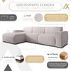 AX LIVING Couch Sofa L Form Didim mini Creme 310 cm breit, Produktbild-Vorschau 5