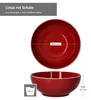 sada 4 misek Linus Red Bowl 700ml Cereal Salad Dessert Bowl Náhled obrázku produktu 5