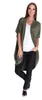 Damen Cardigan Poncho Mantel Lang Asymmetrisch 3/4 Arm; Produktbild-Vorschau 3