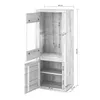 Highboard Eiche 60 cm Massivholz-Front Vitrine mit Glastür Produktbild-Vorschau 11