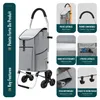 VOUNOT® Aluminium boodschappenwagen met trappenhulp, Productafbeelding-voorbeeld 4
