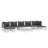 vidaXL 8-tlg. Garten-Lounge-Set mit Kissen Weiß Stahl -  Produktbild-Vorschau 4