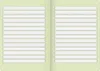 An open notebook with lined pages. Produktbild-Vorschau