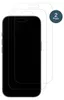 Two screen protectors are shown on a white background, with one partially covering a black smartphone. Anteprima dell’immagine prodotto