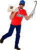 A person dressed as a robber holding a money bag and a crowbar. Produktbild-Vorschau