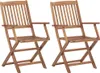 vidaXL Klappbare Gartenstühle 2 Stk. mit Kissen Massivholz Produktbild-Vorschau 2