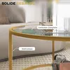 HOMCOM Tavolino rotondo con ripiano, struttura in acciaio, Anteprima dell’immagine prodotto 5