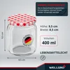 100x WELLGRO Einmachgläser 400ml Schraubdeckel TO82 rot Produktbild-Vorschau 4