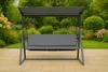 Auflagen für Hollywoodschaukel 170x50 + 170x50 cm grau Produktbild-Vorschau 5