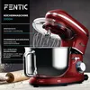 A red kitchen mixer is shown with German text describing its features. Produktbild-Vorschau