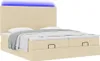 vidaXL Ottoman-Bett mit Matratzen & LEDs Creme 180x200 cm Produktbild-Vorschau 6