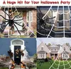 Halloween Deko Set riesige Spinne 200cm+3,6 m Spinnennetz, Produktbild-Vorschau 2