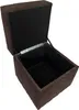 An open brown corduroy storage ottoman. Produktbild-Vorschau