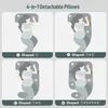 Illustrations of a pregnant person using a pregnancy pillow in different configurations. Podgląd zdjęcia produktu